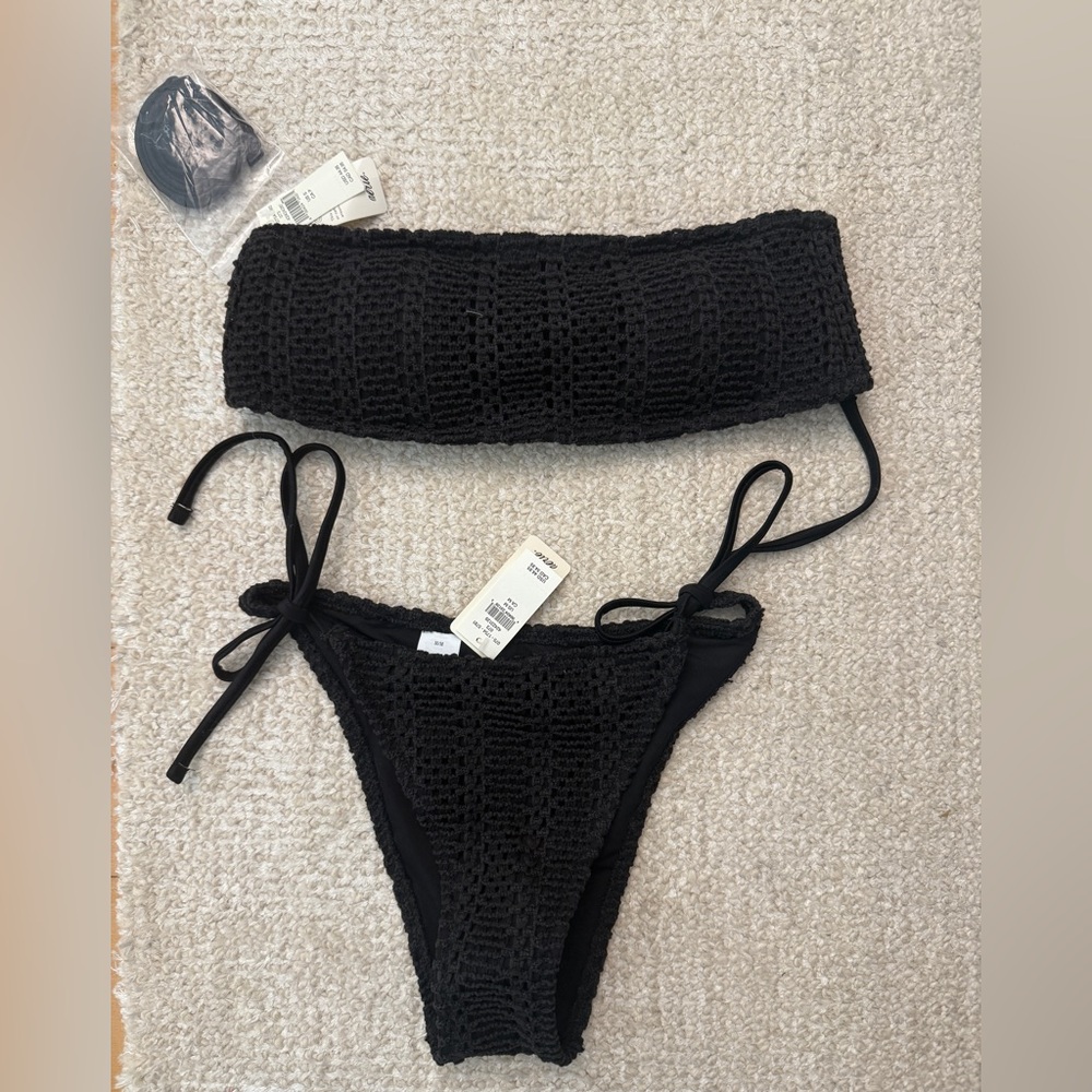 Aerie Black Crochet Bikini Set